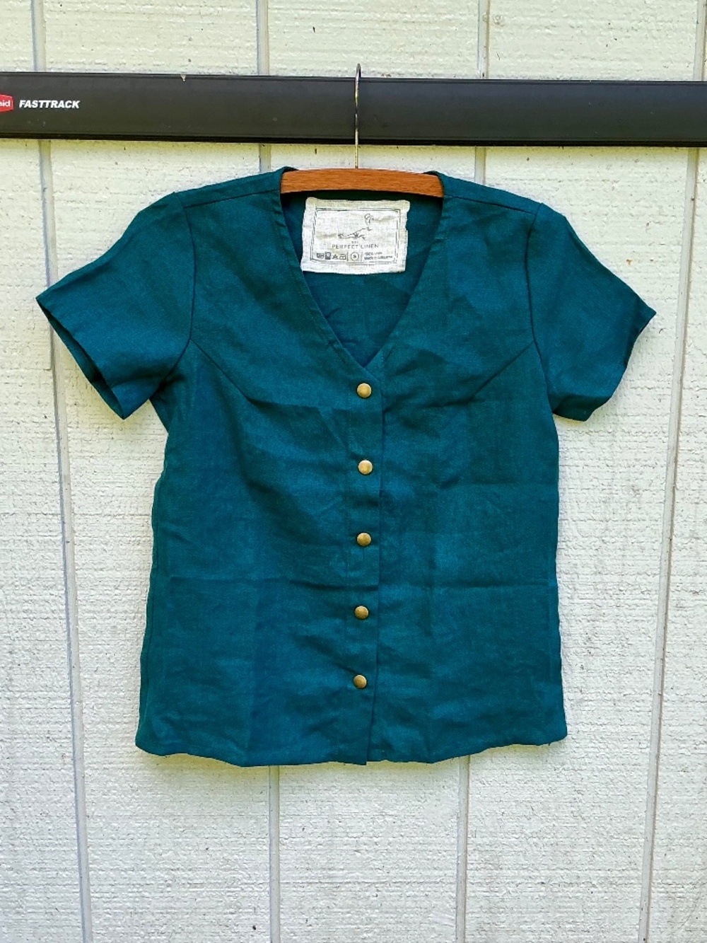 NEW notperfectlinen GETTY front snaps linen TOP shirt